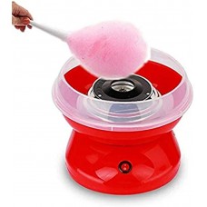 500W Portable with Large Splash-Proof Plate, Efficient Electric Heating Cotton Candy Machine Maker with 10 Marshmallow Sticks & Sugar Scoop for Kids Gift Birthday Party (Red)